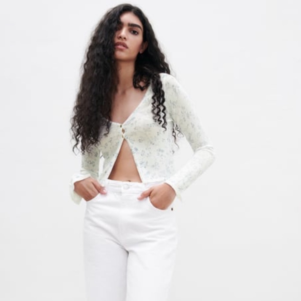 ZARA FLORAL KNIT TOP